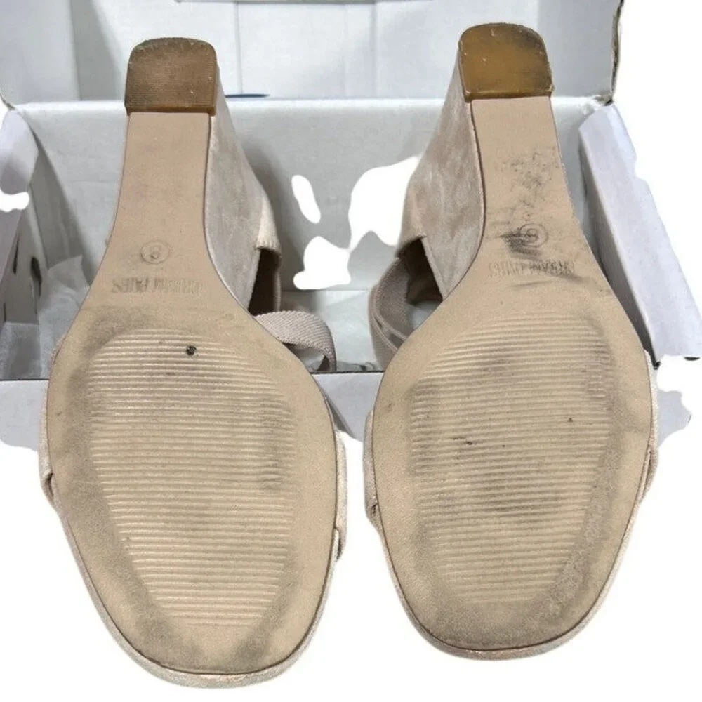 Dream Pairs Womens 8 Tan Faux Suede Elastic Ankle Strap 2.5